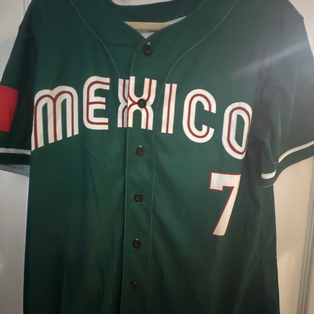 Julio Urias Team Mexico Green Baseball Jersey #7 Small